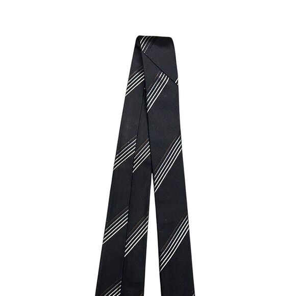 Louis Vuitton Navy Blue Striped Designer Neck Tie 100% Silk Embroidered Logo - Picture 6 of 14